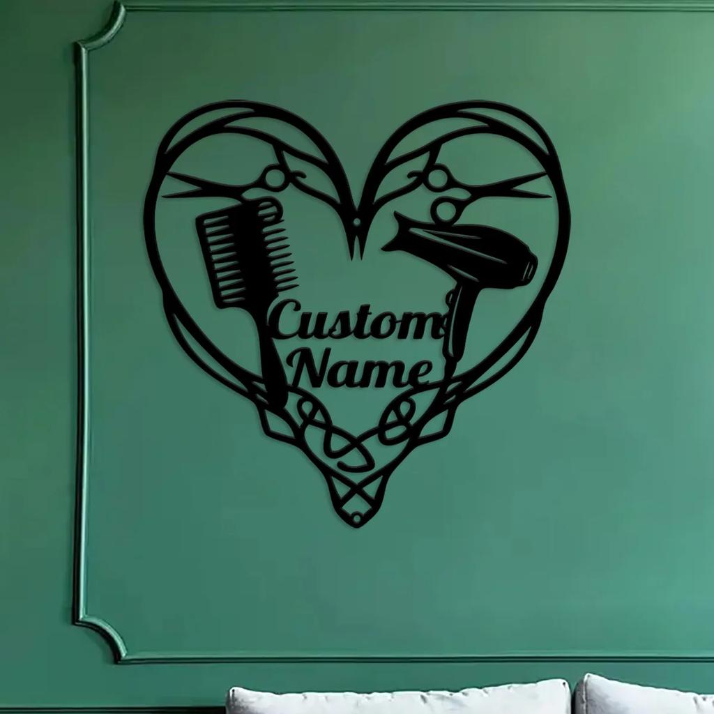 Metal Hair Salon Wall Art, Hairdresser Gift, Beauty Salon Decor