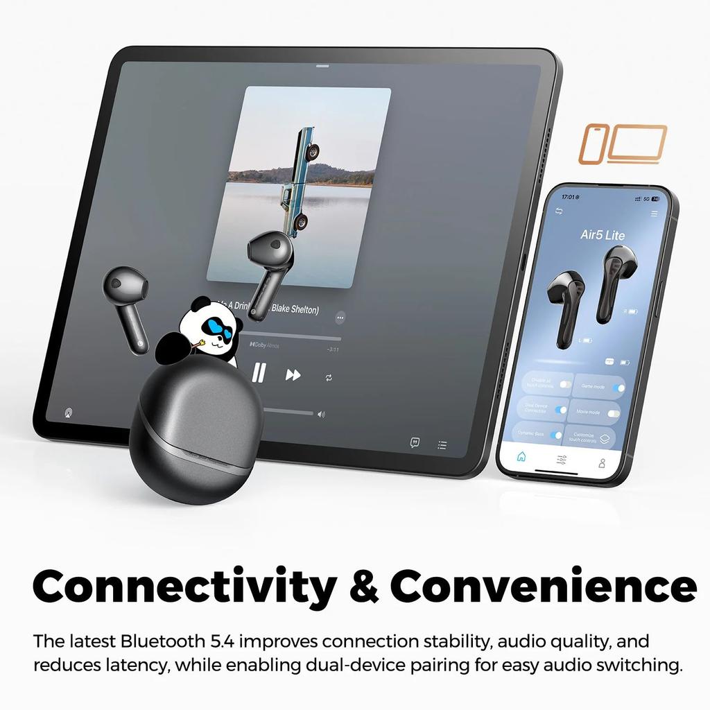 SoundPeats Air5 Lite Headphones Wireless In-ear