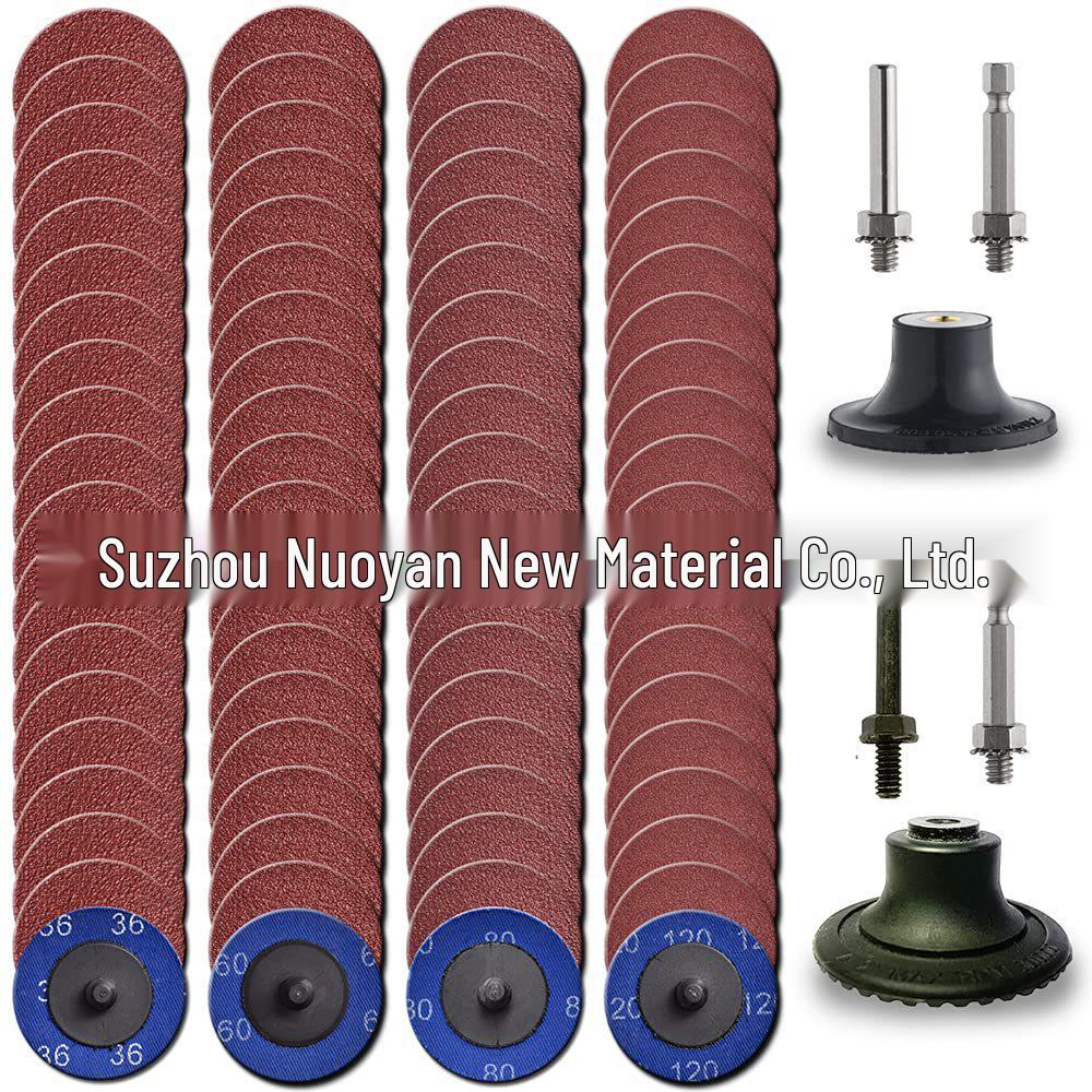 2-inch 50mm Brown Fused Alumina Torque Sand Disc 51-Piece Twist-lock Spiral Grinding Disc Set