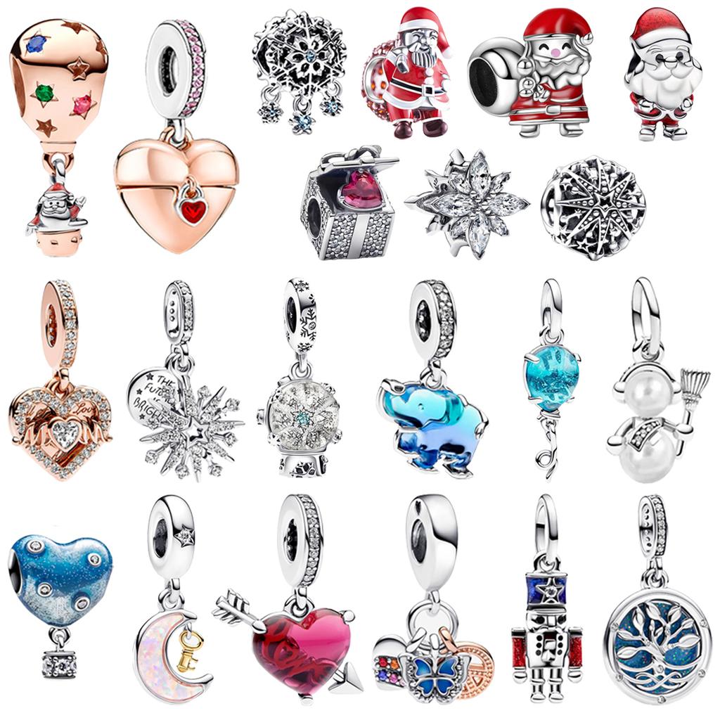 Cuivre Original Noël Bonhomme de Neige Flocons de Neige Ballons à Air Perles Breloques Pour Bracelet Collier DIY Cadeau Femme