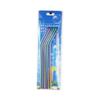6pcs Metal Reusable 304 Stainless Steel Straws Straight Bent Drinking Straw With Case Cleaning Brush Set Party Bar accessory