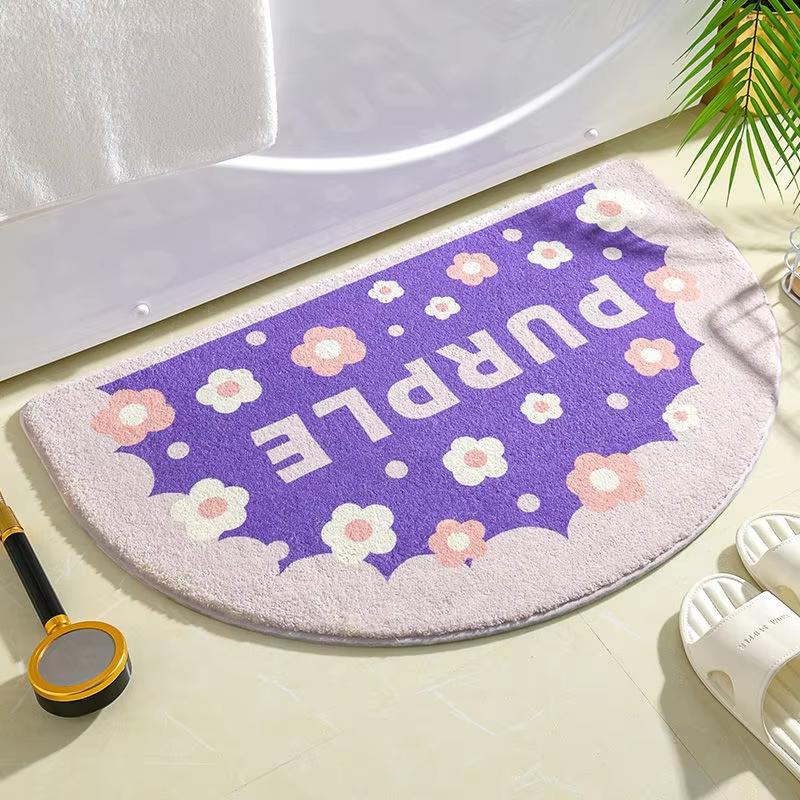 

Soft Floor Mats Small Fresh Text Flowers Rugs Entrance Carpet Bedroom Toilet Bathroom Door Absorbent Non-Slip Foot Pad 40X60CM(1.3X2FT