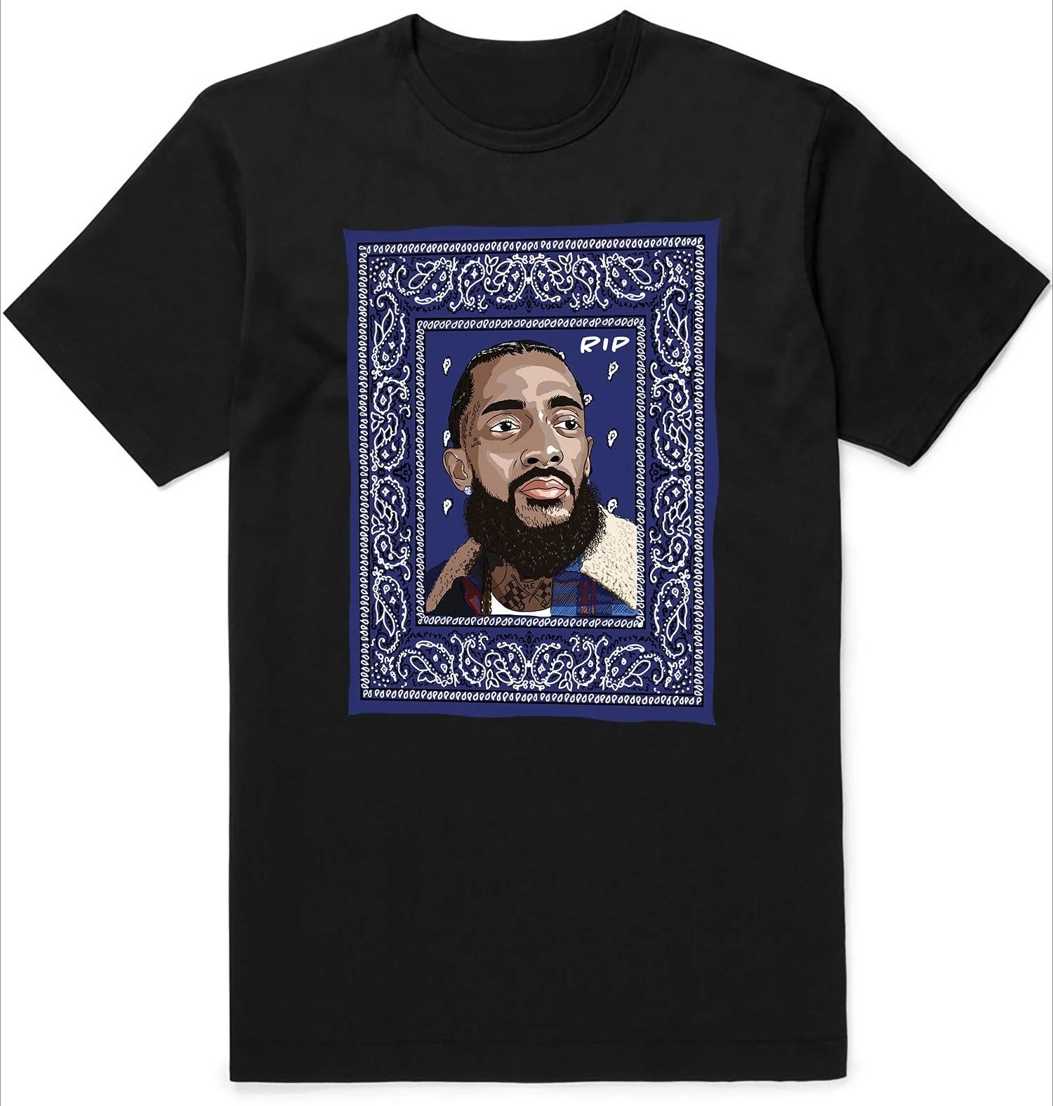 

Nipsey Hussle graphics 100Cotton commemorative shirt unisex Y2k Hip hop Style 2026 Summer Unisexs Short sleeve Tshirt fan gift S