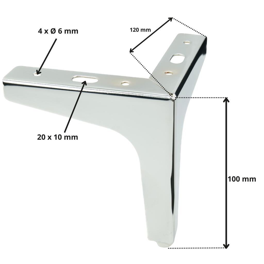 Anchor furniture leg silver chrome height 10 cm