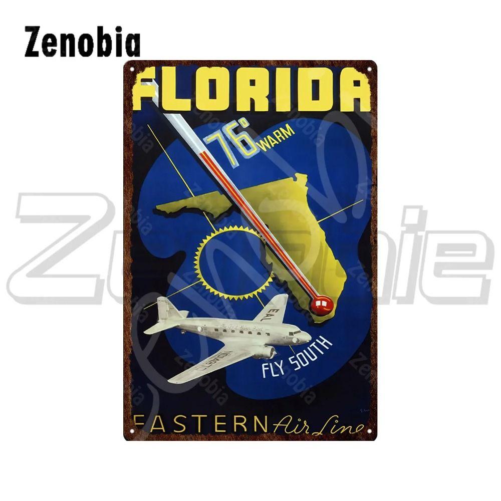 Vintage Airplane Metal Tin Sign Aviation Wall Decor 20x30cm