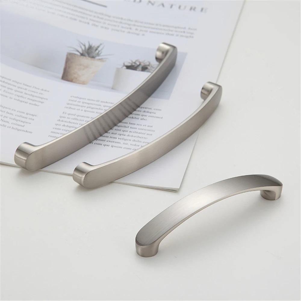 2/6pcs Aluminum Alloy Modern Cabinet Handles Brushed Drawer Pulls Kitchen Door Knobs Furniture Hardware