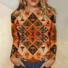 Women's Long-sleeved Loose-necked Halloween Print Casual Top, Suitable for Holiday Parties