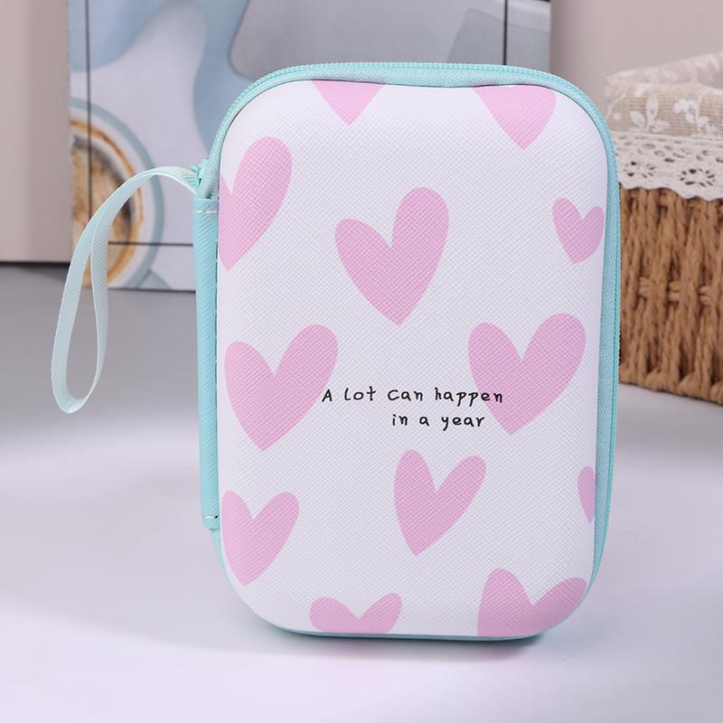 Heart Butterfly Headphone Data Cable Storage Bags Charger Power Bank Rectangular Box Zipper Bag Pocket Pouch