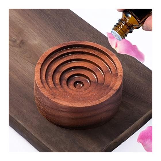 Oaec Aroma Stone Wooden Aroma Dish Canned Black Walnut Diameter 50mm x Height 20mm Car Portable Aroma Pot Aroma Stone Solid Aroma Wood Sleep