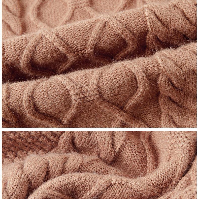 Autumn And Winter Thickened Pullover Knitted Sweater Men'S Solid Color Stand-Up Collar Half Zipper Business Casual Sweater