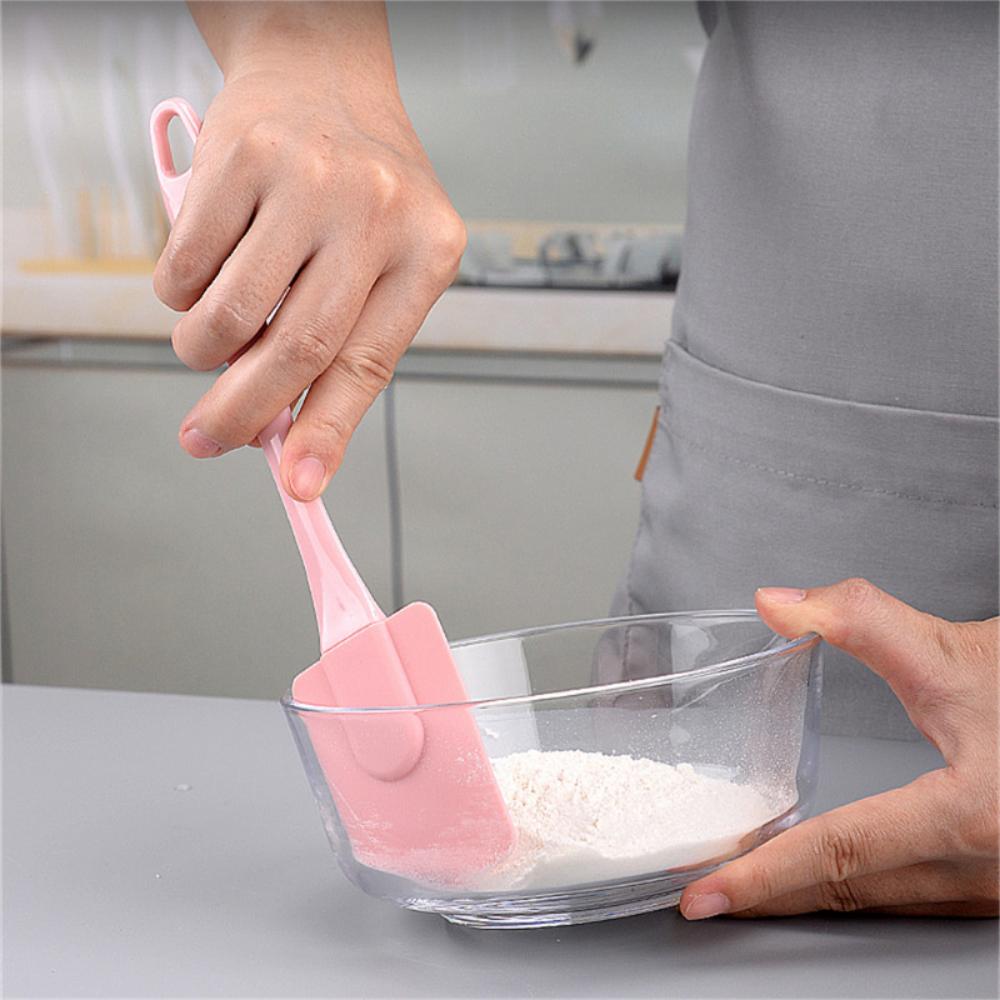 Split-type Silicone Cream Scraper, Bread Cake Butter Spatula Mixer Oil Brush with PP Handle, Cake Spatula Kitchen Baking Tool.