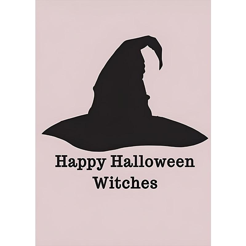 Pink Halloween Geist Skelett Hexenhaftes Gemälde Druck Leinwand Poster Nordische Wandkunst Bild zum Geschenk Wohnzimmer Heimdeko Cuadro