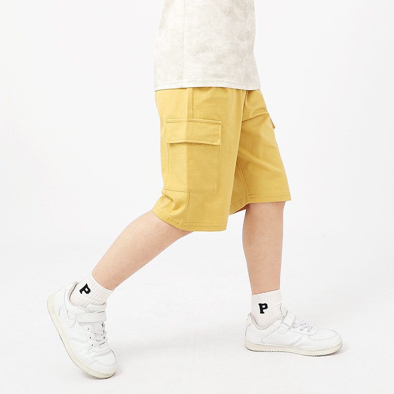 Summer Crawler K-style Kids Pure Color Sports Shorts Children's Quick-Drying Breathable Cargo Pants Girl Mid-Waist Pants