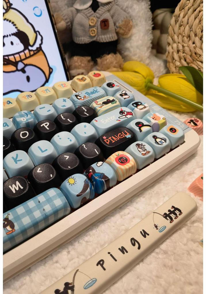 Pingu Keycaps DIY Cute Cartoon Girl for Mechanical Keyboards (87/98/108 Keys)
