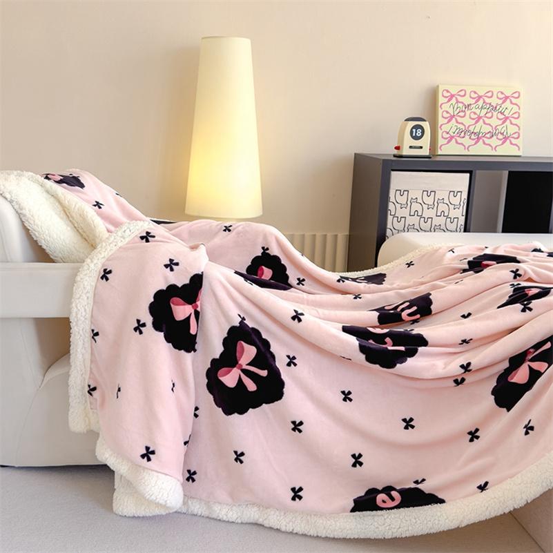 

Утолщенное теплое одеяло с рисунком, удобное и приятное для кожи, бархатное покрывало, симпатичное покрывало для кровати, дивана, кушетки 150x200cm(59x79inch)