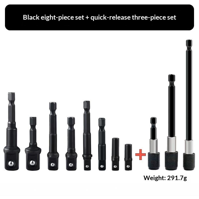 Texture1 Set 1 4 Drive Impact Socket Adapter Reducer Square Socket Drill Bit Bar Adapter Durable Steel for Garage Mechanics