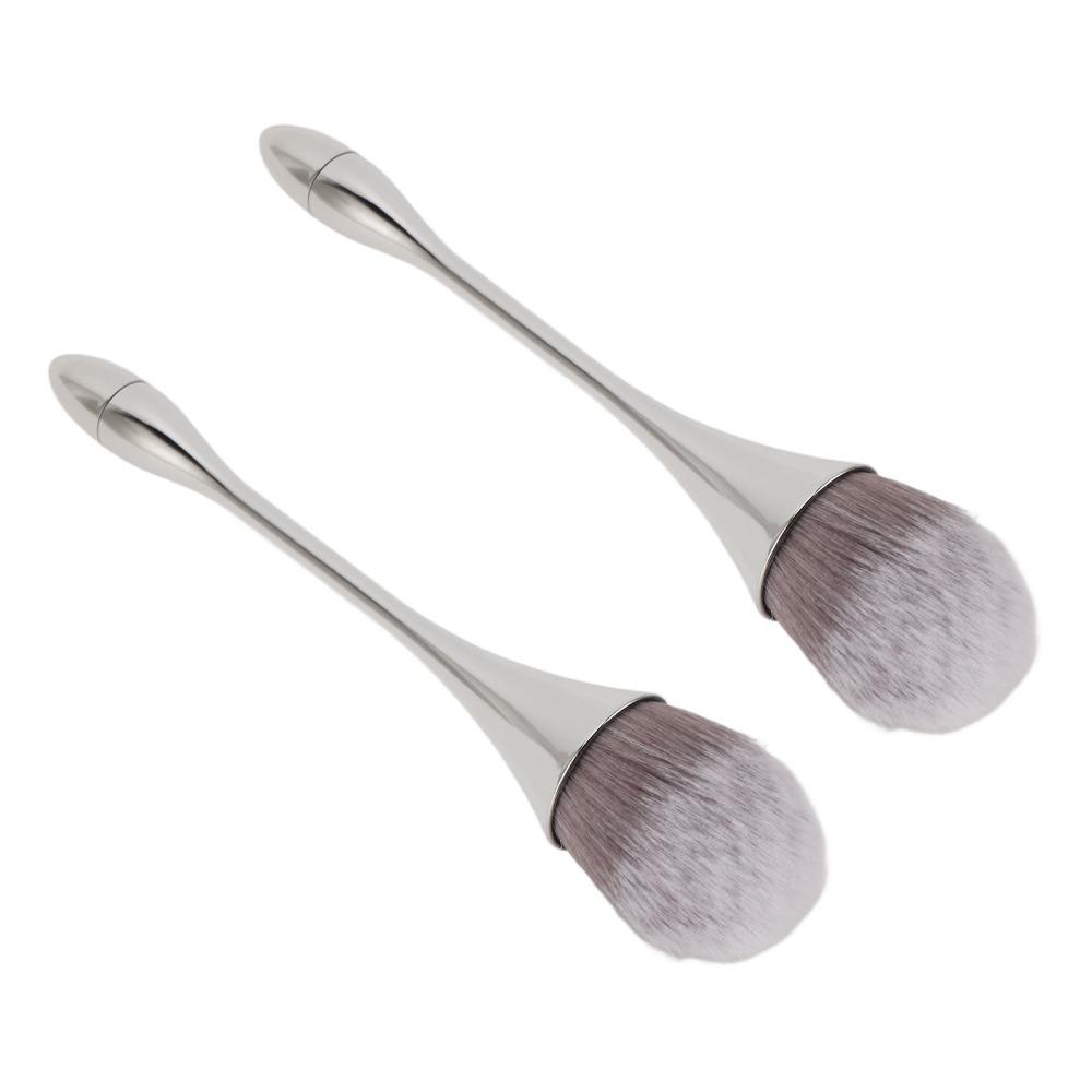 2pcs Soft Bristles Nail Art Powder Brush Ergonomic Handle Powder Remover Brush  Nail Art Application