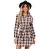 European and American women's clothing autumn new strap waist shirt skirt fashion plaid dress