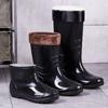 Wear-resistant beef tendon sole rain shoes men's anti-skid high rain boots with cotton to keep warm