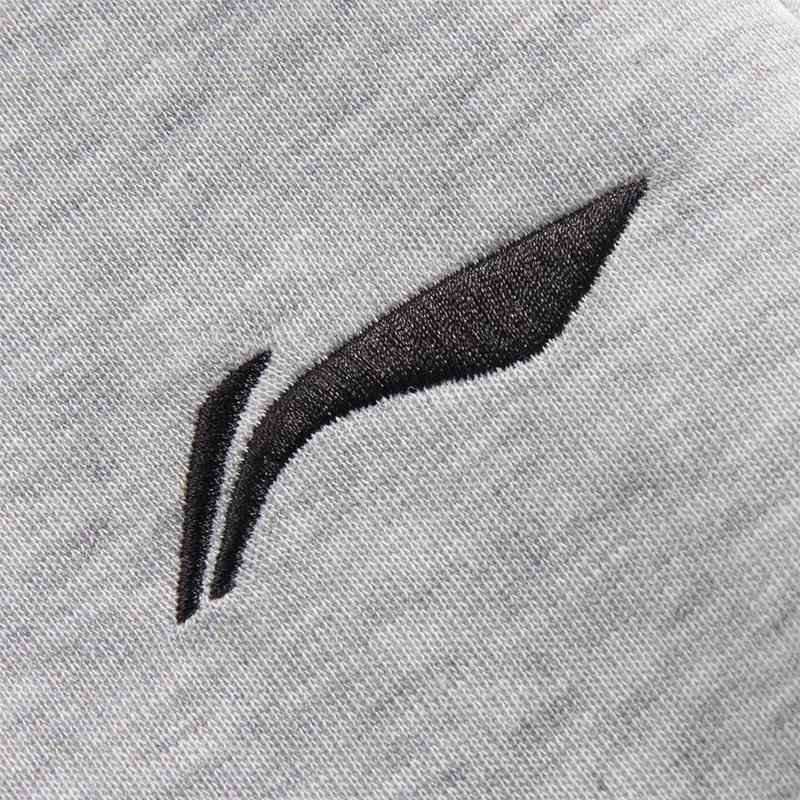 Li-Ning Simple Fashion Casual Cotton Comfortable Fleece Warm Versatile Cuffed Sweatpants Knitted Sports Pants Men Bottoms Coin-Gray AKLVJ63-1