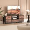 Multi-Storage Industrial TV Stand - Brown/Grey/Black