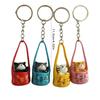 Cartoon Cats Keychain Lovely Kitten Keyring Backpack Handbag Pendant Car Key Chain Adorable Pet Bag Charm Decorations