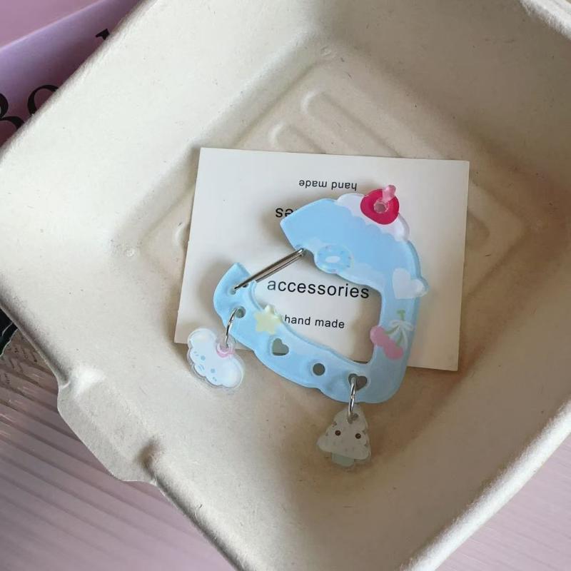 Cute Dessert Cake Pendant Carabiner Mountaineering Buckle Kawaii Acrylic Keychain Multipurpose Keyring Hook Bag Hanging Gifts