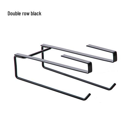 Punch-Free Double Rod Kitchen Towel and Wrap Rack