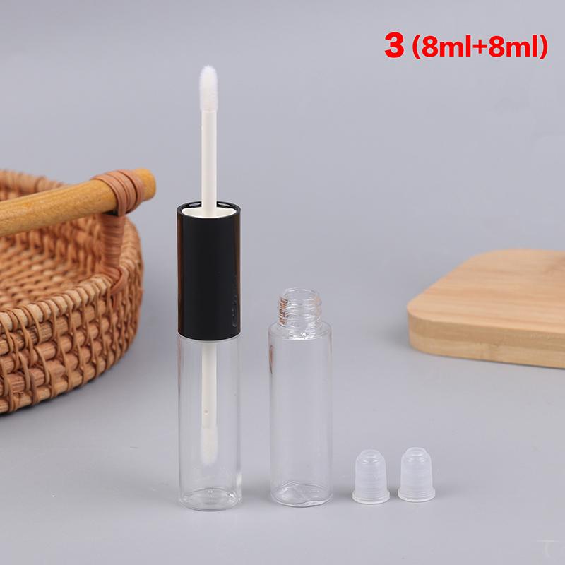 Dobbeltsidig Tom Klar Leppegloss Tube Påfyllbar Mini Leppepomade Flasker Leppestift Beholdere For Reiser Kvinner Jenter Diy Sminke