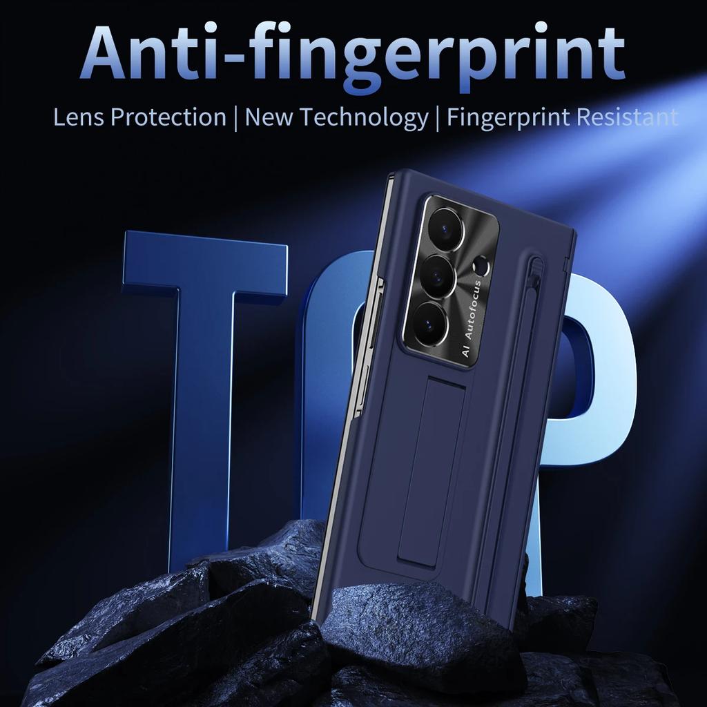 For Samsung Galaxy Z TriFold phone case, with tempered glass, integrated stand, with pen and pen slot, fingerprint-resistant