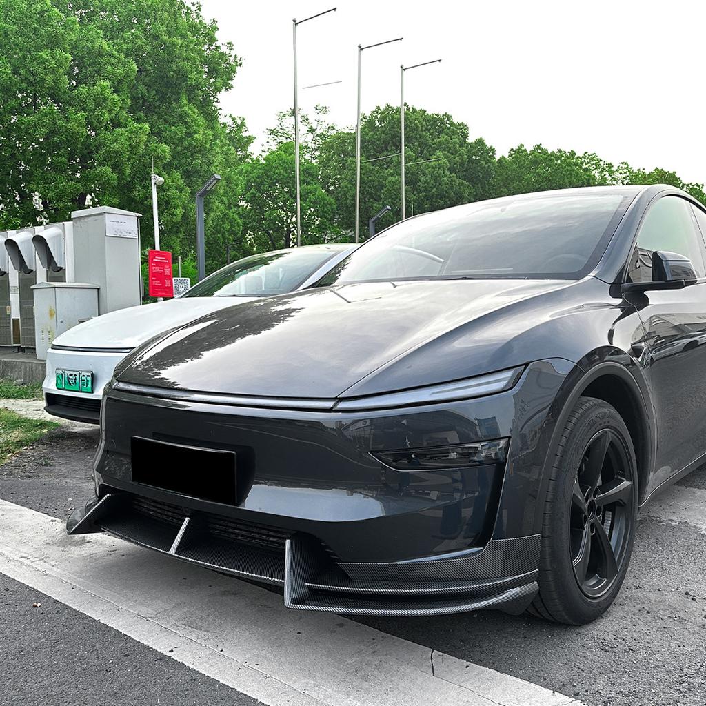 Car Front Bumper Lip Spoiler Diffuser Splitters BodyKit Aprons Cover Guard Trim For Tesla Model Y 2024 2025