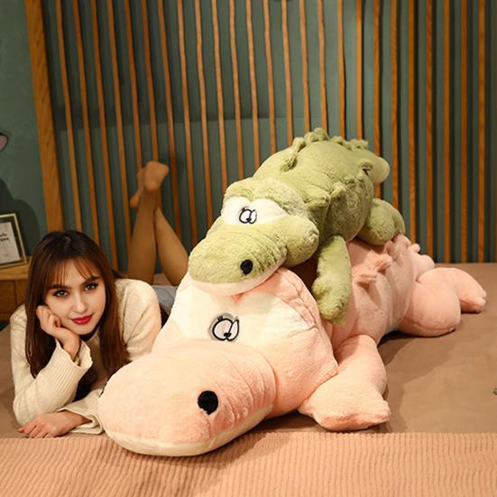Giant Plush Crocodile Toy 120/150/200cm Extra Long Crocodile Pillow Fluffy Soft Stuffed Animal Large Huggable Body Pillow for Kids Adults