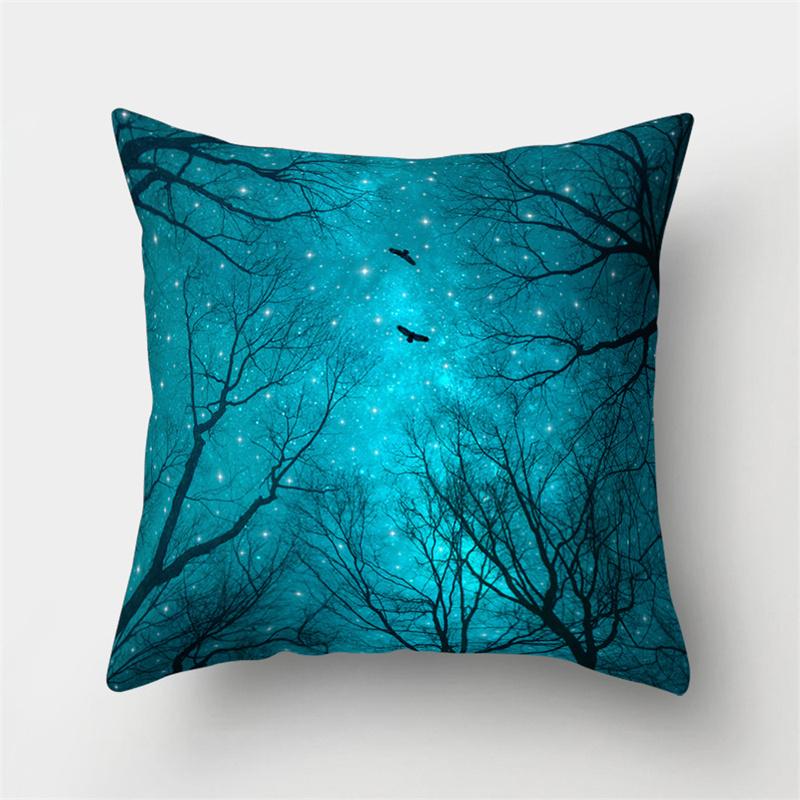 Moonlight Scenery Landscape Pattern Pillowcase Home Living Room Sofa Car Decoration Cushion Cover Pillowcase