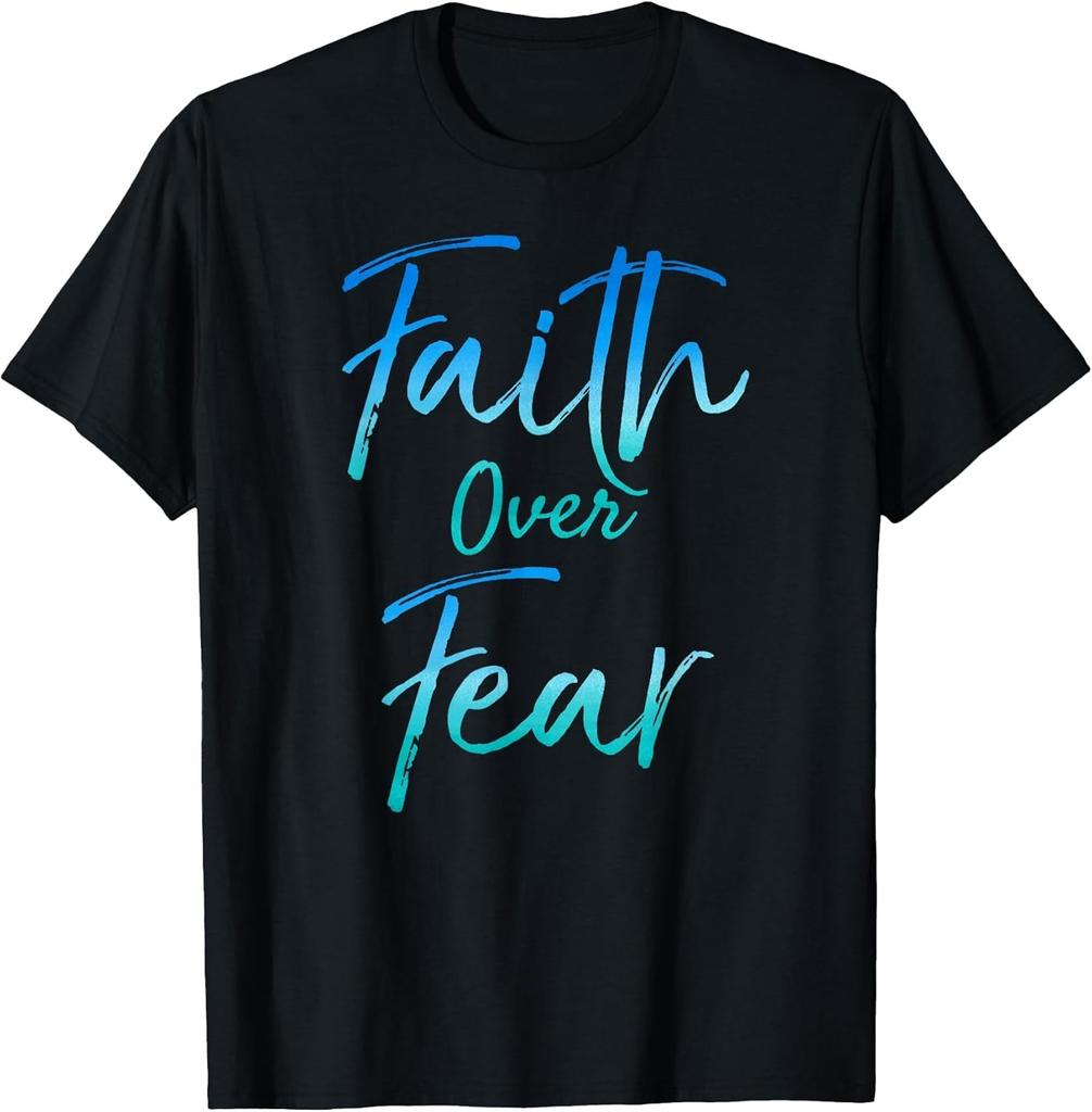 Faith Over Fear: Vintage Inspirational Christian Funny Cotton Tee - MADE IN USA