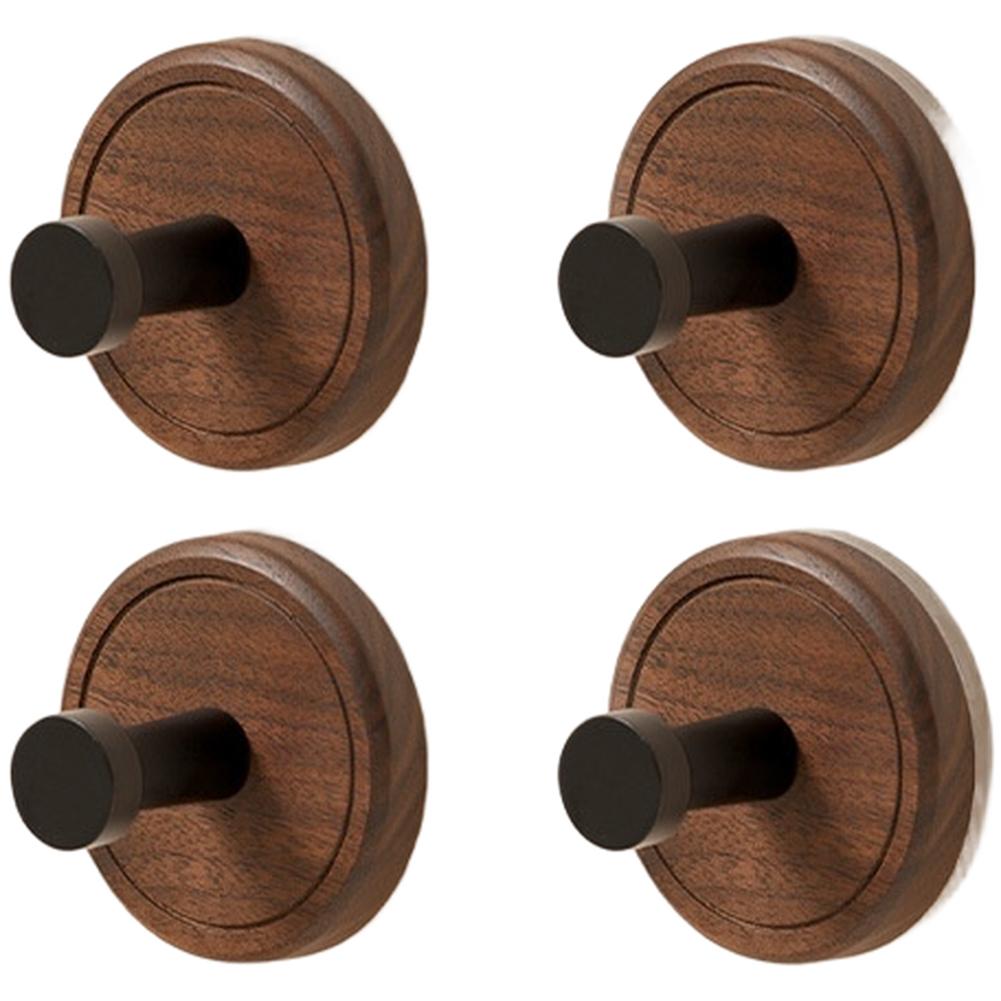 Strong Suction Cup Hook with Walnut Wood Design No Drill Needed Heavy Duty Wall Mount for Bathroom Towels and Accessories