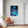 5D Moon Seascape Kit Sparkling Rhinestone Art For Adults Beginners Dream Beach Starry Sky Wall Decor DIY Craft