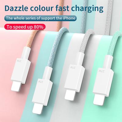 Pd Data Cable 27w Fast Charging Cable 20w/18w Braided Data Line Compatible For Iphone 12 Iphone 13 Mobile Phone
