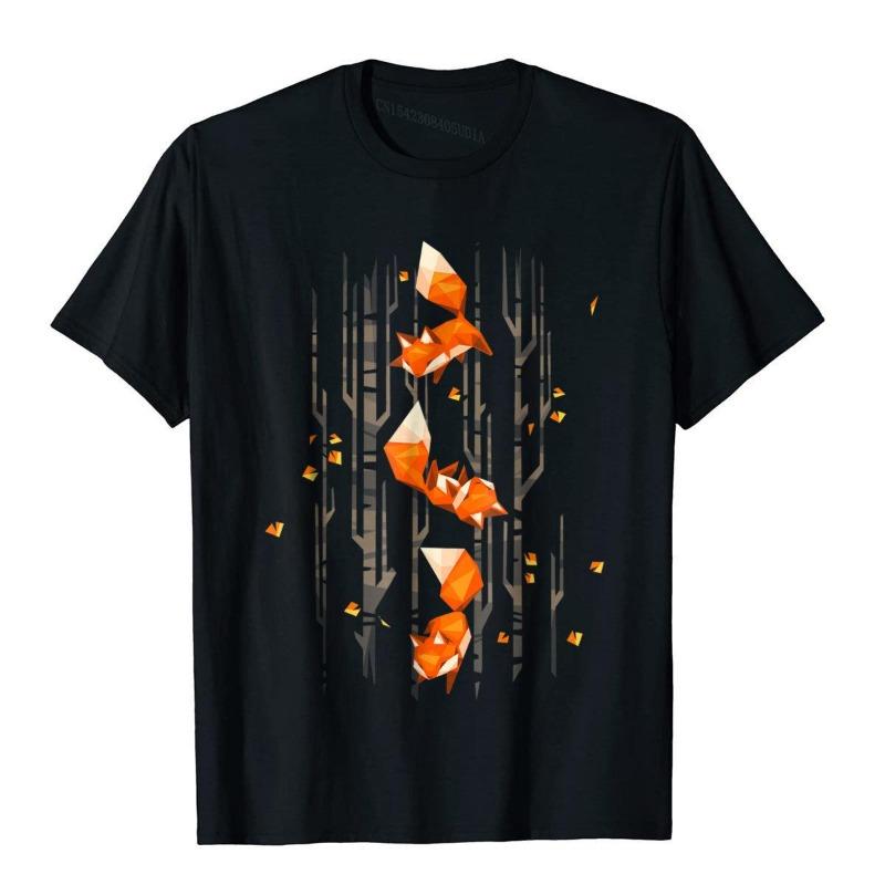 Shirt.Woot Fox Høst T-skjorte T-skjorte Retro High Street Bomull Herre Topper T-skjorte TegneserieKawaii Herreklær