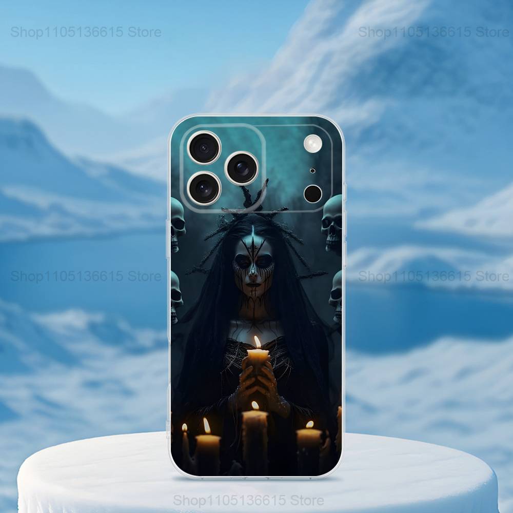 

Gothic Art Witch Phone Case For iPhone Max,Plus,11,14,13,XR,SE,12,15,Pro,17,16,X,XS,Mini Transparent Soft Cover iPhone12PRO