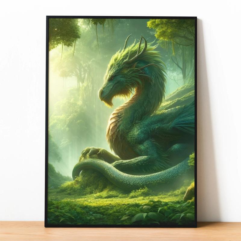 

Драконы Водный Дракон Лесной Дракон Постер Печать на Холсте Фэнтези Искусство Декор Стен Мифология Настенное Искусство Постер Крылья Огня 21cm×30cm NoFrame
