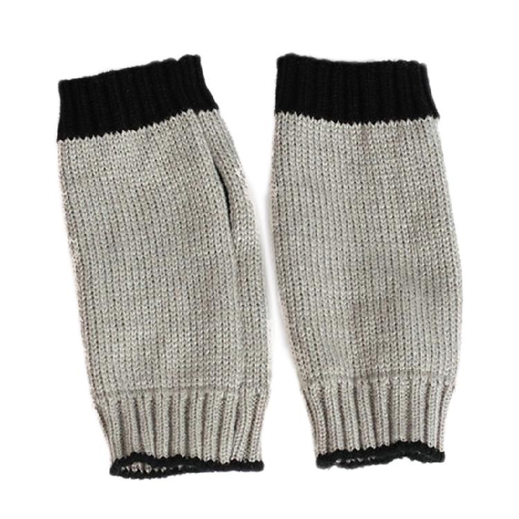 Soft Kid Winter Glove Half-finger Knit Color Matching Mitten for Winter Supplies