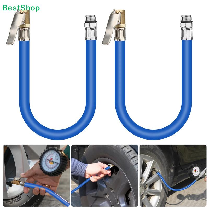 2 Pack Tire Inflator Hose with Locking Air Chuck - 12.2 Inch Rubber Extension Hose for Tire Pressure Guns