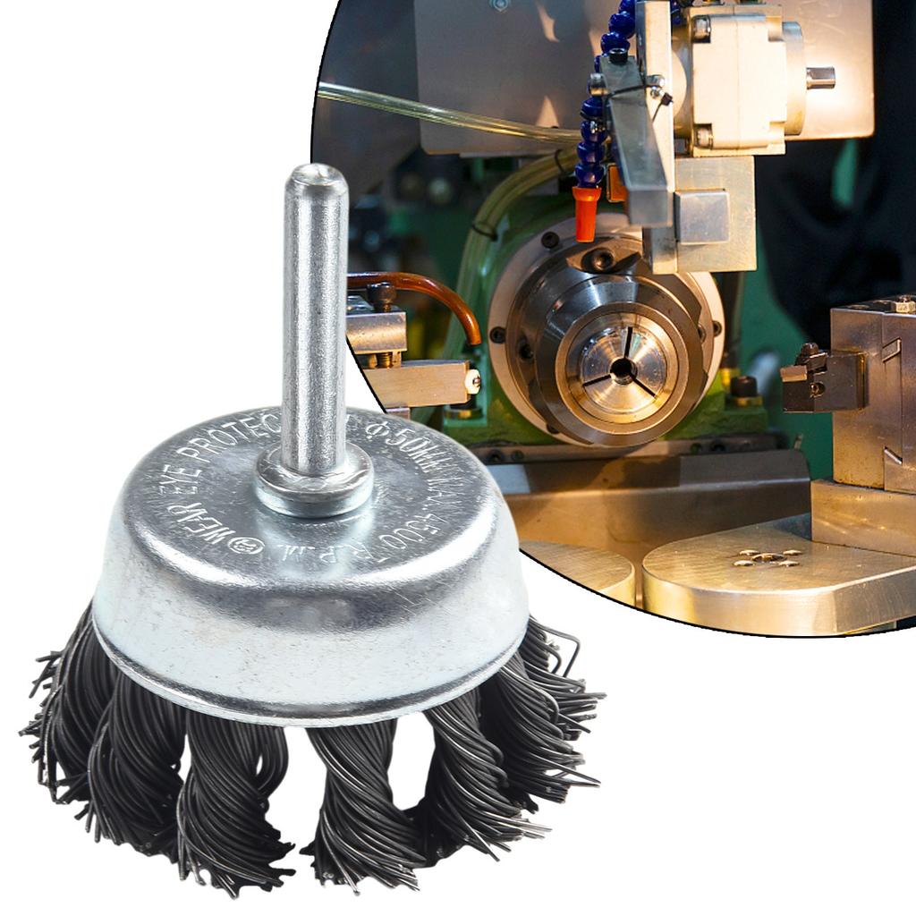 Metal Wire Wheel Cup Brush Crimped with /4" Shank For Die Grinder Drill