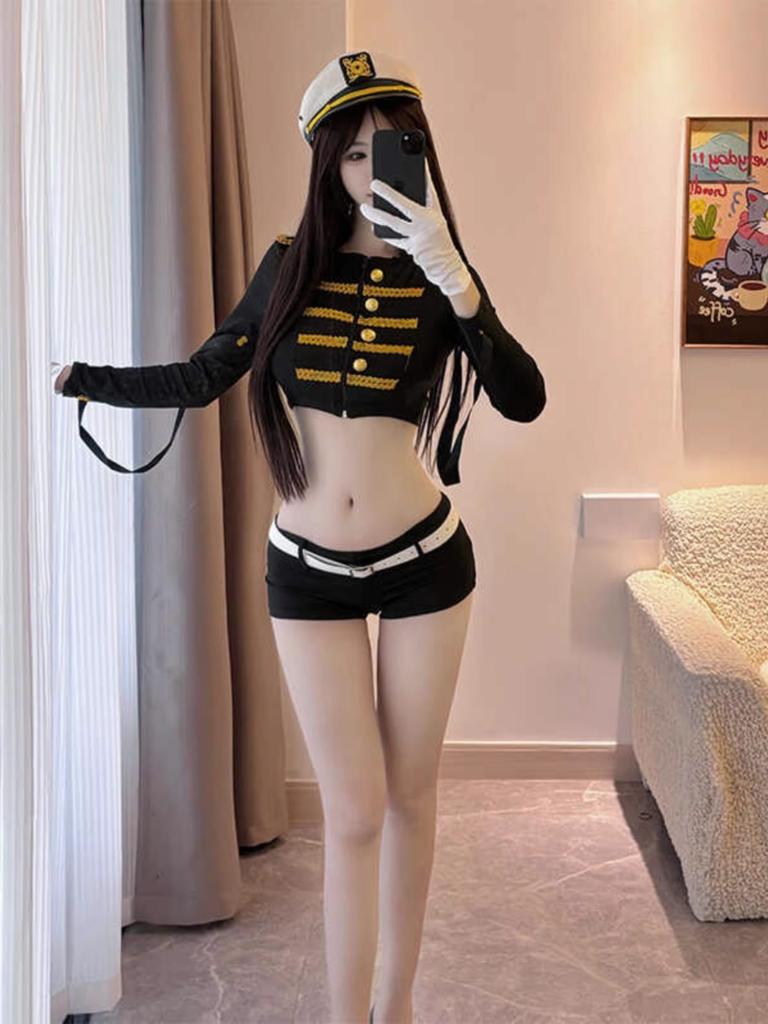 Domila's New Sexy Underwear Uniform Seduction Pure Desire Stewardess Policewoman Suit Flirting Hot Bed Passion