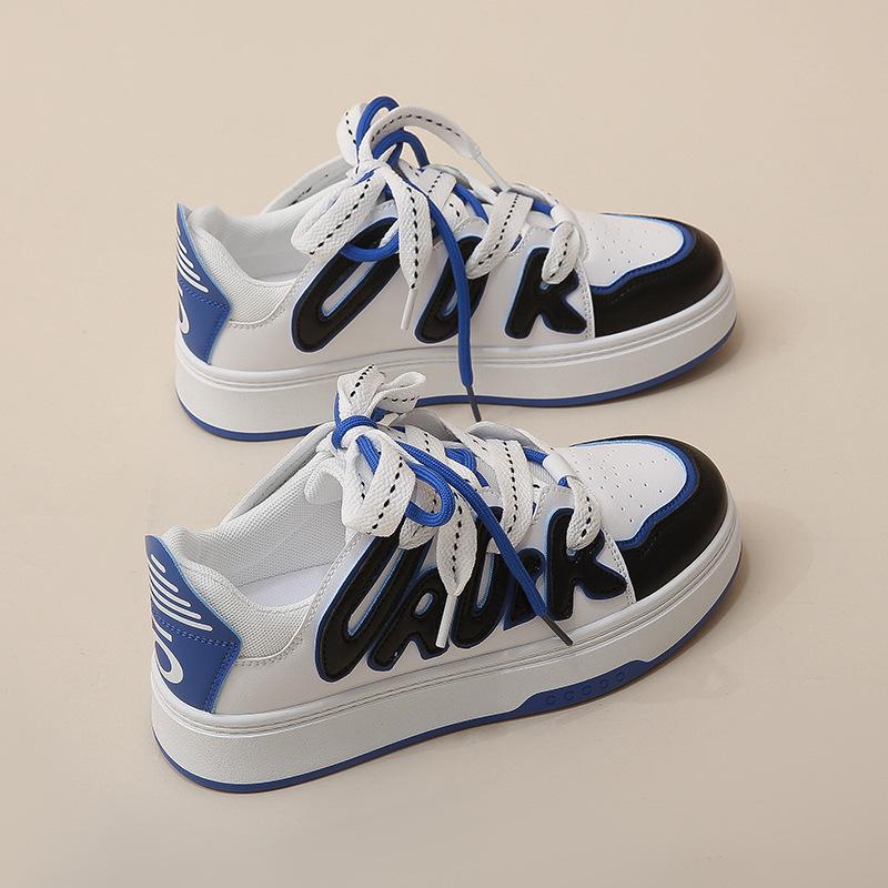 

Корейская версия маленьких белых туфель женские трендовые 2025 весна новые дышащие студенческие уличная съемка кроссовки на платформе повседневная обувь G209 40 синий