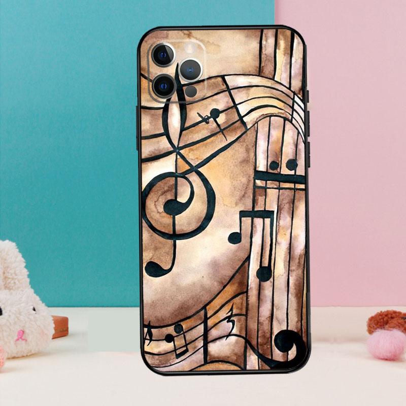 Musiknot Symbol Piano Telefonfodral För iPhone 17 Air 16 15 14 12 11 13 Pro Max 12 13 mini 15 16 Plus 16e Fodral Coque