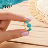 Conjunto de Anillos Apilables 4 Piezas/Set Serie Océano, Múltiples Estilos Diseño de Estrella de Mar y Concha Anillos Apilables Anillo de Dedo, Aleación Ajustable para Regalo de Joyería Tamaño