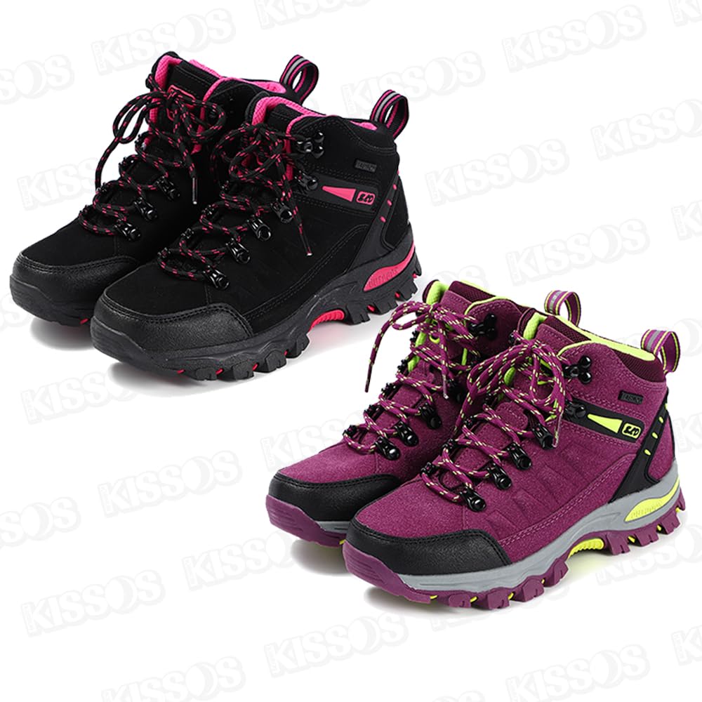 Trekové boty pro stylové ženy, turistika, kempování, chůze, protiskluzové, vodotěsné, prodyšné, (23,5 cm(37), nachový)