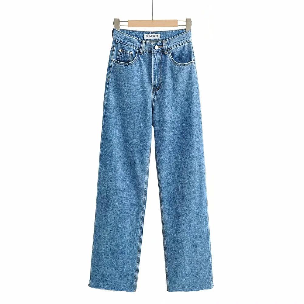 Kundalik Moda To'g'ri Kesimli Ayollar Jinsi Jinsilari Denim Pastki Harajuku Boyfriend Uzun Yuqori Bel Keng Jinsi Jinsilar Kuzgi Shimlar