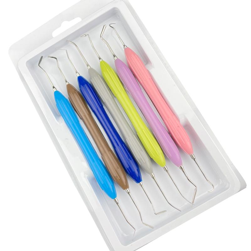 Dental Double Ended Stainless Steel Resin Filler Set Composite Resin Filling Spatula Silicone Handle Dental 3